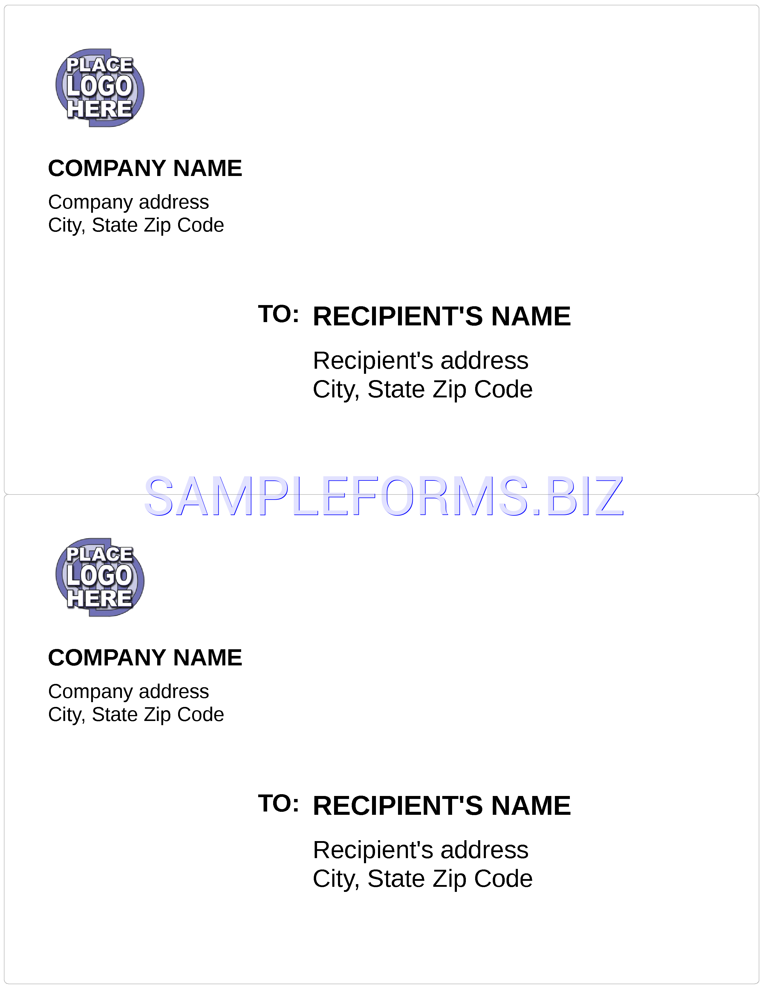 Preview free downloadable Logo Shipping Labels in PDF (page 1)